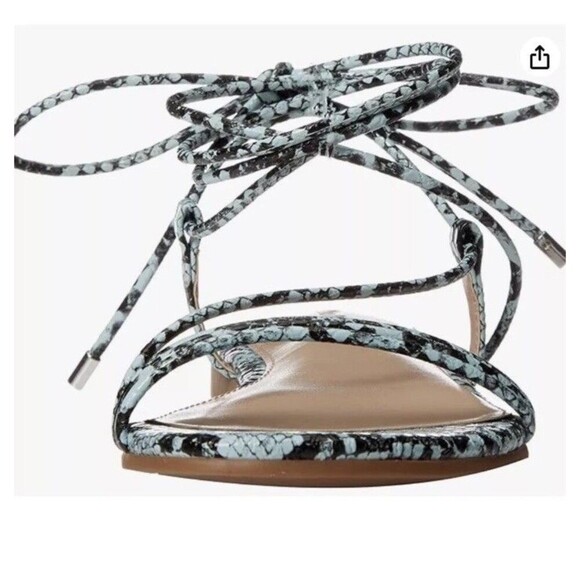 THE DROP Samantha Snake Strappy Sandals Size 5.5 Teal Beach Festival Boho Chic - Picture 3 of 14